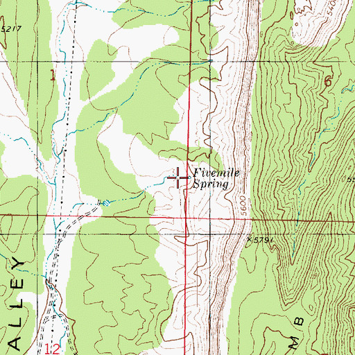 Topographic Map of Five Mile Spring, UT