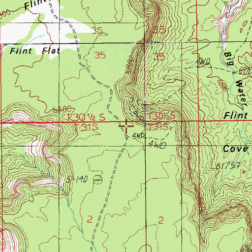 Topographic Map of Flint Trail Overlook, UT