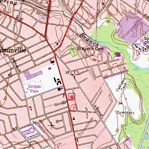 Topographic Map of Mobile Revival Center, AL