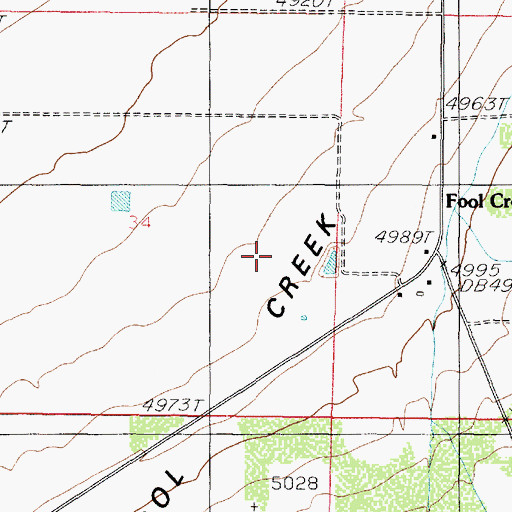 Topographic Map of Fool Creek Flat, UT