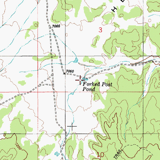 Topographic Map of Forked Post Pond, UT