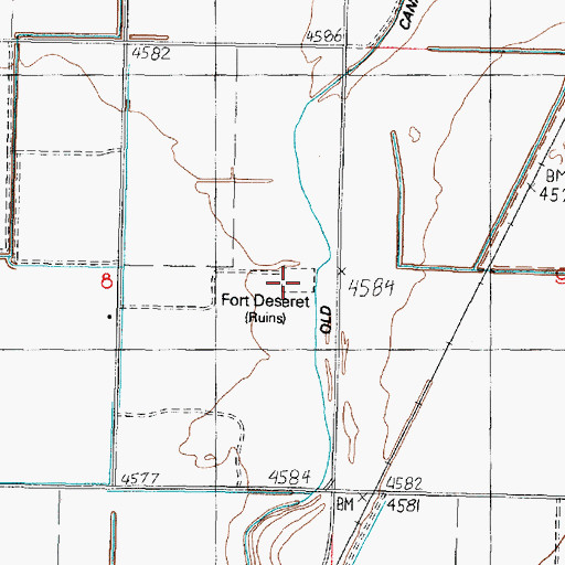 Topographic Map of Fort Deseret State Park, UT