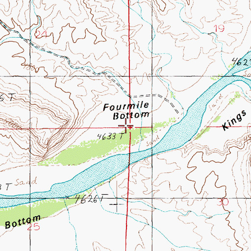 Topographic Map of Fourmile Bottom, UT