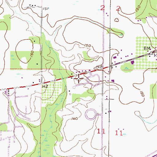 Topographic Map of Serenity Memorial Gardens, AL