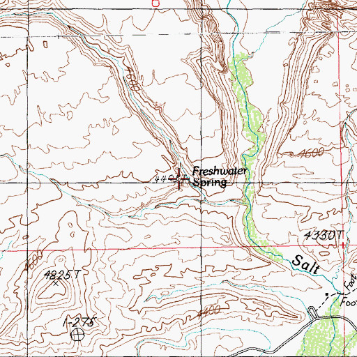 Topographic Map of Freshwater Spring, UT