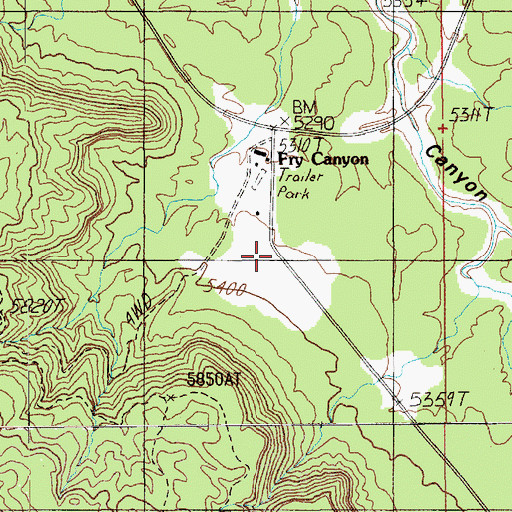 Topographic Map of Fry Canyon, UT