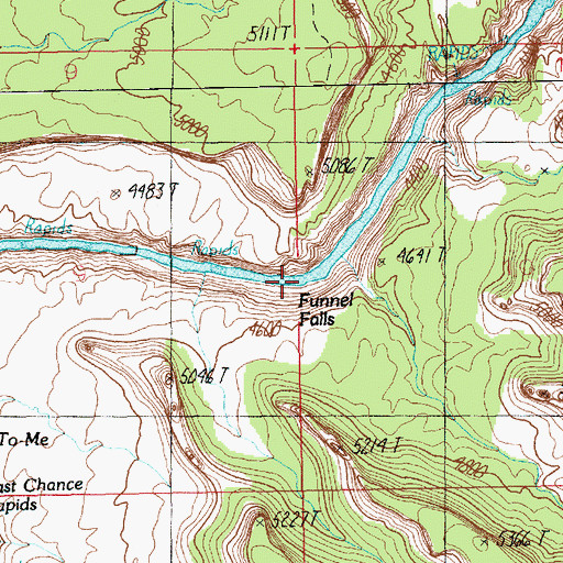 Topographic Map of Funnel Falls, UT