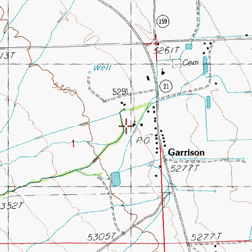Topographic Map of Garrison School, UT