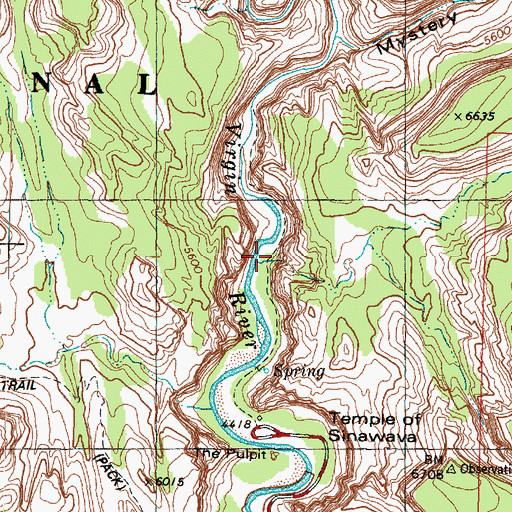 Topographic Map of Gateway to the Narrows Trail, UT