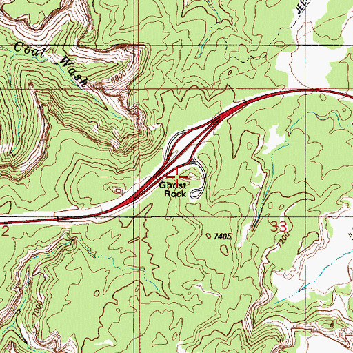 Topographic Map of Ghost Rock, UT