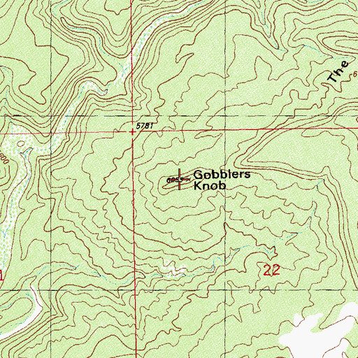 Topographic Map of Gobblers Knob, UT