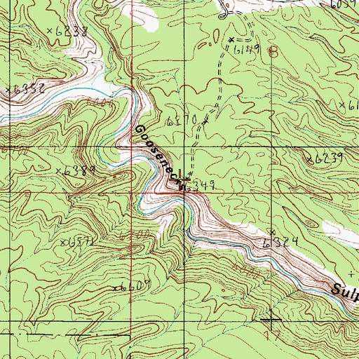 Topographic Map of Goosenecks Overlook, UT