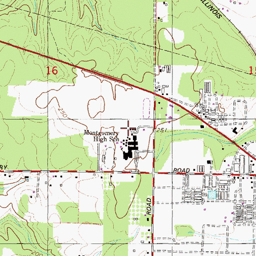 Topographic Map of Montgomery High School, AL