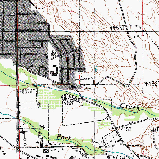 Topographic Map of Grand Valley Cemetery, UT