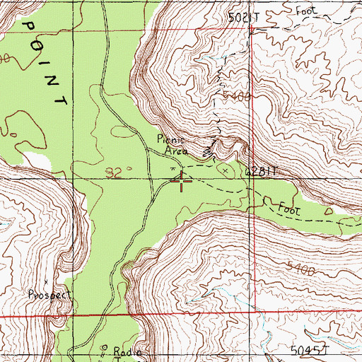 Topographic Map of Grand View Point Overlook, UT