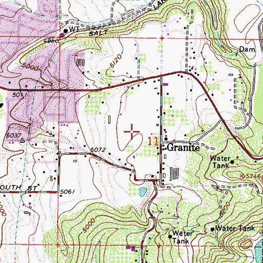 Topographic Map of Granite Elementary School, UT