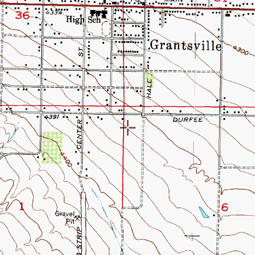 Topographic Map of Grantsville Junior High School, UT
