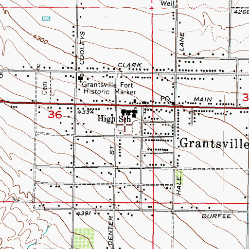 Topographic Map of Grantsville Elementary School, UT