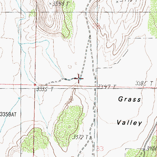 Topographic Map of Grass Valley, UT