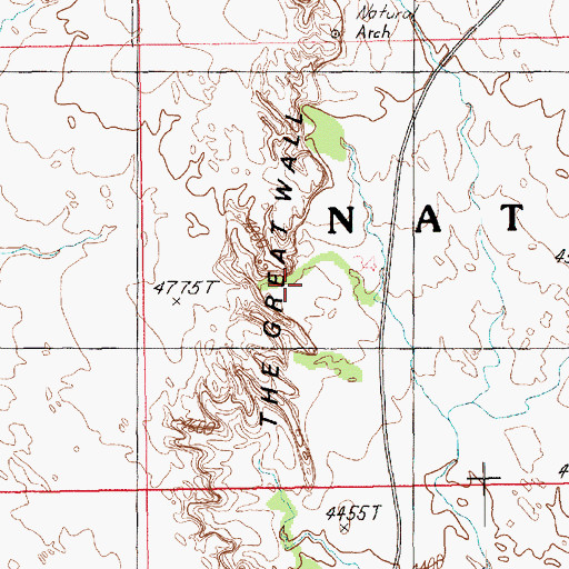 Topographic Map of The Great Wall, UT