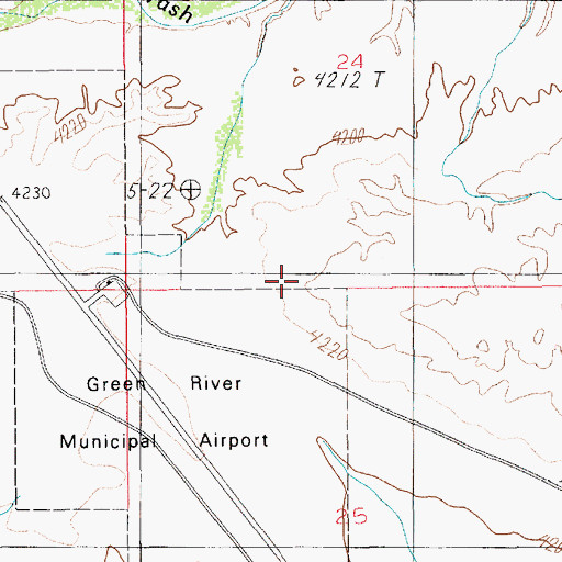 Topographic Map of Green River Heliport, UT