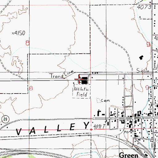 Topographic Map of Green River High School, UT