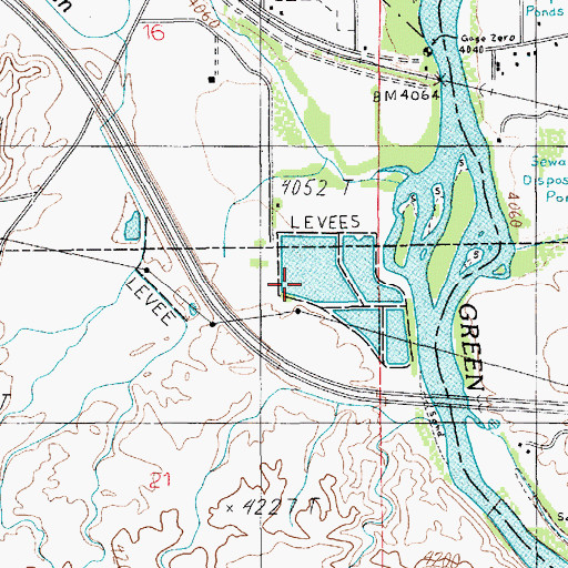 Topographic Map of Green River Campground, UT