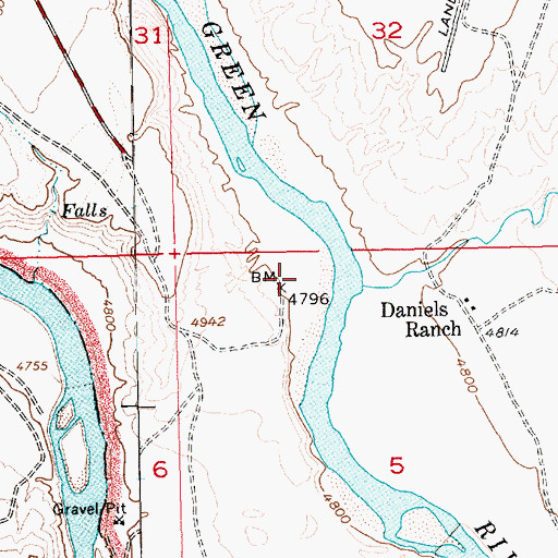 Topographic Map of Green River Campground, UT