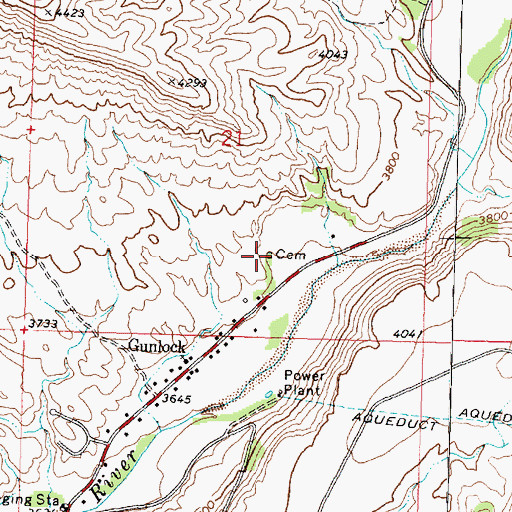 Topographic Map of Gunlock Cemetery, UT
