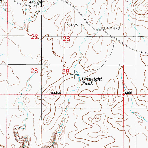 Topographic Map of Gunsight Tank, UT