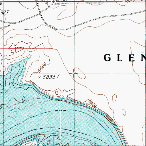 Topographic Map of Halls Crossing Campground, UT
