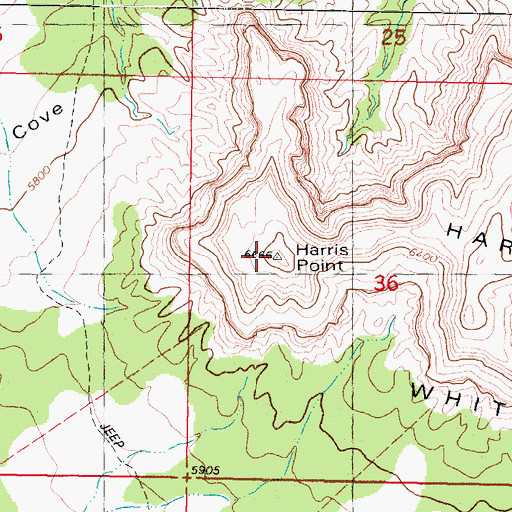 Topographic Map of Harris Point, UT