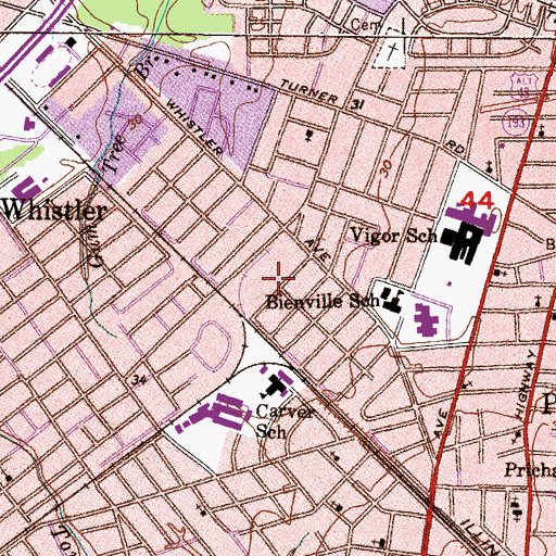 Topographic Map of Mount Calvary Baptist Church, AL