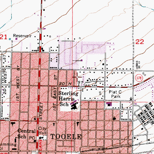 Topographic Map of Harris School, UT