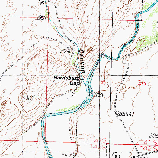 Topographic Map of Harrisburg Canyon, UT
