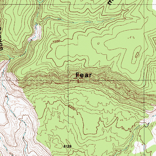 Topographic Map of Harveys Fear Cliff, UT