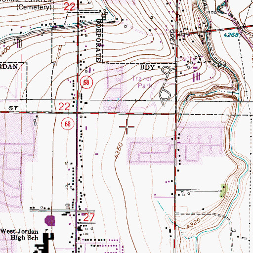 Topographic Map of Heartland Elementary School, UT