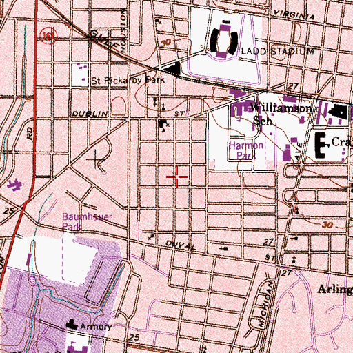 Topographic Map of Mount Calvary Lutheran Church, AL