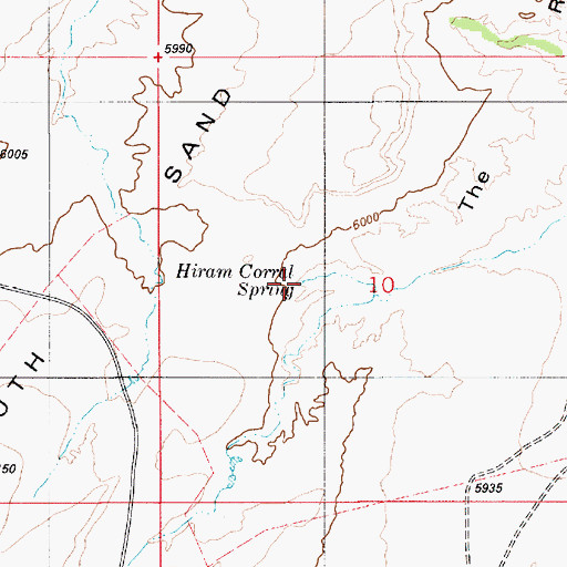 Topographic Map of Hiram Corral Spring, UT