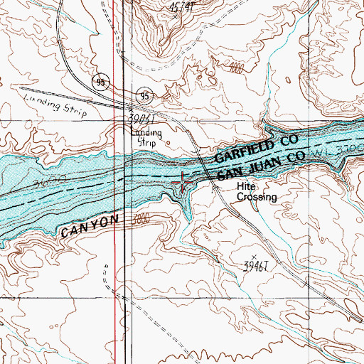 Topographic Map of Hite Crossing, UT