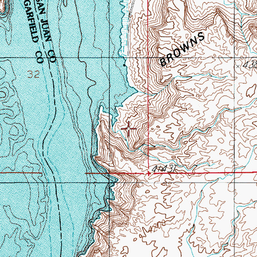 Topographic Map of Hite Marina Campground, UT