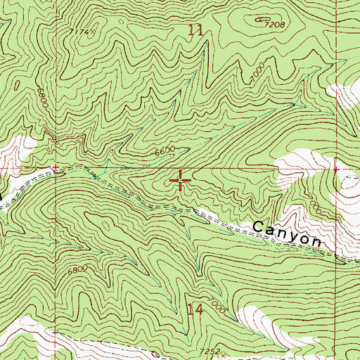 Topographic Map of Hixon Canyon Wildlife Management Area, UT