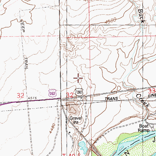 Topographic Map of Hobbs Wash Historical Marker, UT