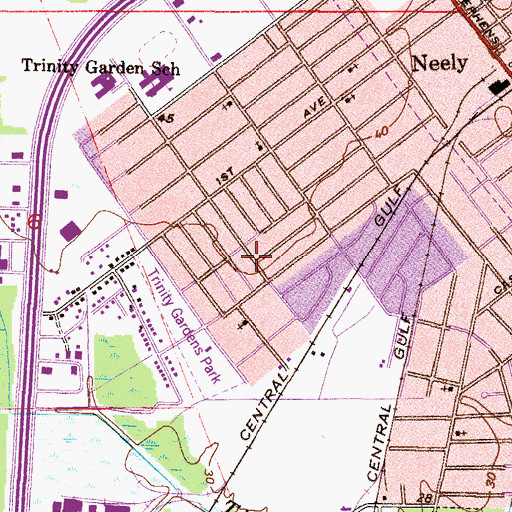 Topographic Map of Mount Calvary Primitive Baptist Church, AL