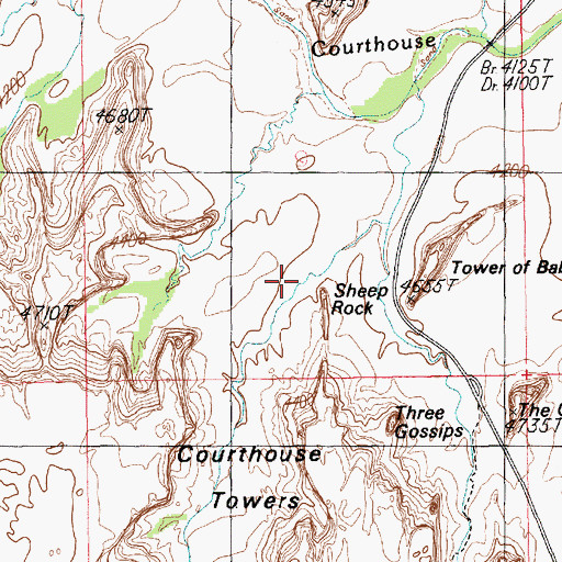 Topographic Map of Hole-in-the-Wall, UT