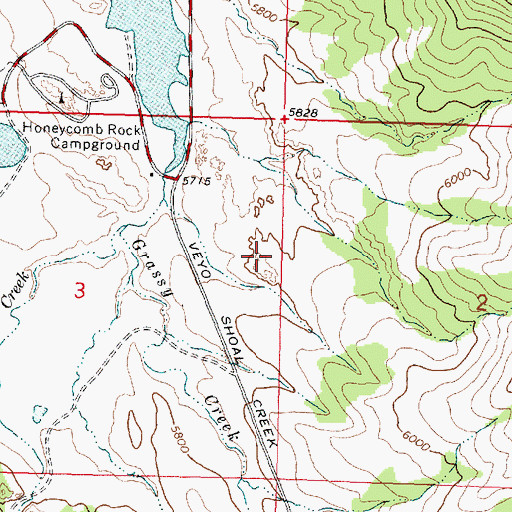 Topographic Map of Honeycomb Rocks, UT