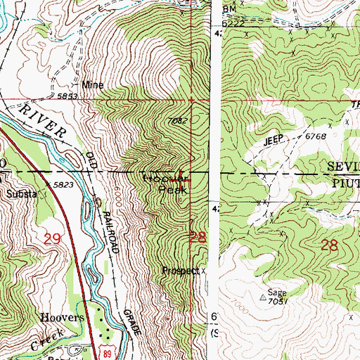 Topographic Map of Hoover Peak, UT