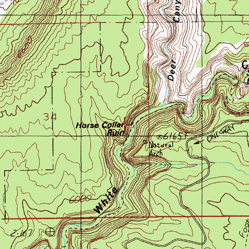 Topographic Map of Horse Collar Ruin, UT