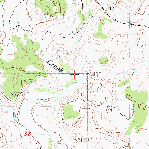 Topographic Map of Horse Creek, UT