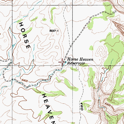 Topographic Map of Horse Heaven Reservoir, UT